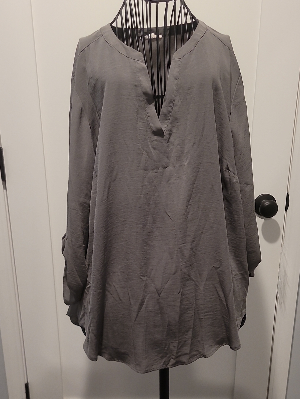 Maurices Relaxed V-Neck Long Sleeve Dress - Green